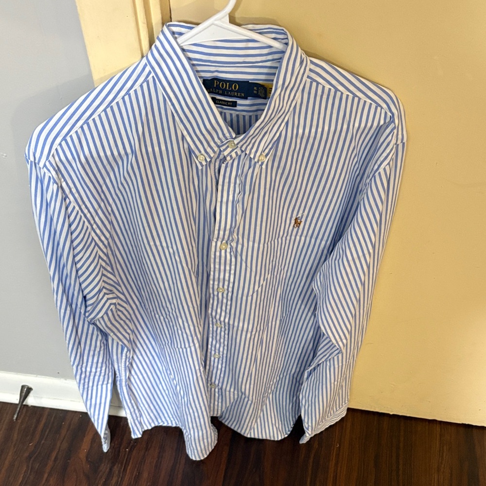 Polo by Ralph Lauren White and Blue Striped Shirt